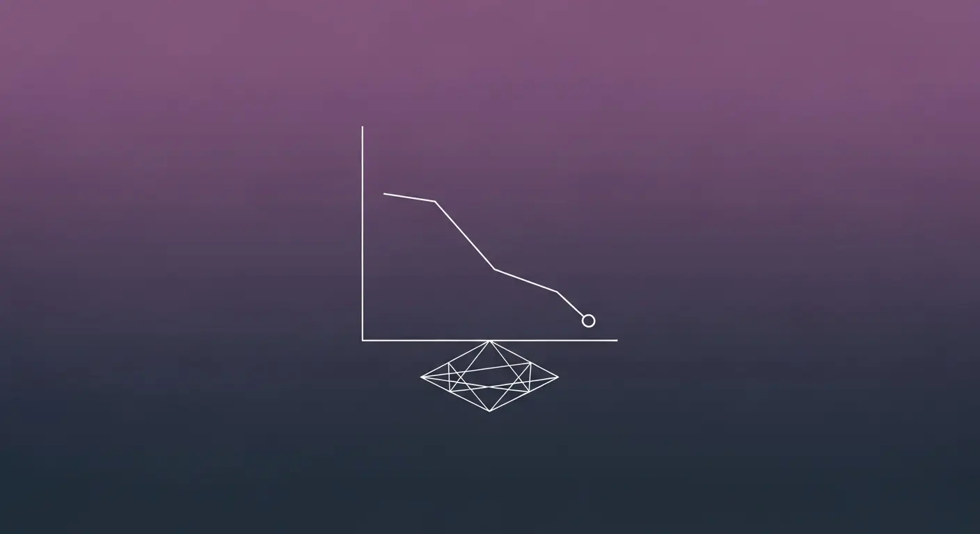 Minimalistic diagram showing cost reduction and efficiency